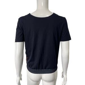 PRADA Blue Cotton Short Sleeve Crew Neck T-Shirt Top XS